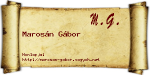 Marosán Gábor névjegykártya