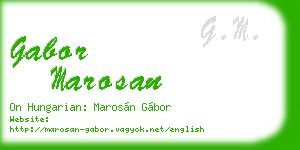 gabor marosan business card
