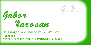 gabor marosan business card